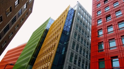 Houses with colourfull facade